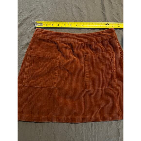 Forever 21 Burnt Orange Corduroy Mini Skirt Women’s Small Pockets Fall Casual - Picture 4 of 5